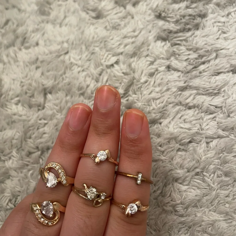 Rhinestone ring set 6 piece ring jewelry - Picture 14 of 14